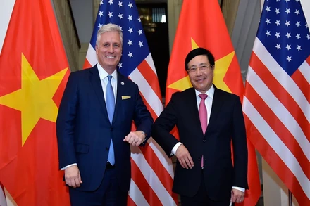 Phó Thủ tướng, Bộ trưởng Ngoại giao Phạm Bình Minh tiếp Cố vấn An ninh quốc gia Hoa Kỳ Robert O’Brien. (Ảnh: BỘ NGOẠI GIAO VIỆT NAM)