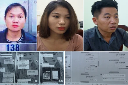 Các đối tượng trong đường dây mua, bán người thông tin trao đổi liên quan.