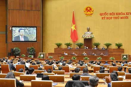 Toàn cảnh phiên họp tại trường, Kỳ họp thứ 10, Quốc hội khóa XIV, ngày 4-11