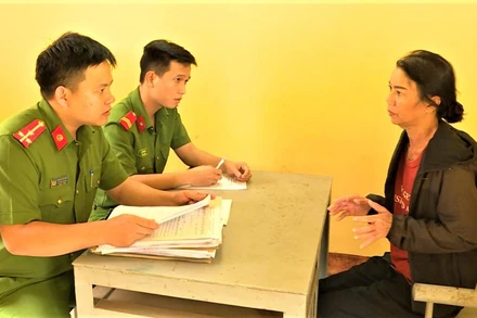 Đối tượng H’Ngơm Bdap tại Công an huyện Cư Kuin.