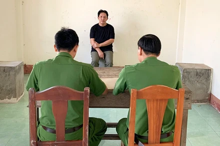 Dương Quốc Năng tại cơ quan Công an.