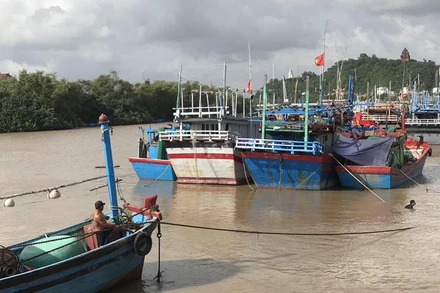 Các tàu thuyền về nơi neo đậu, tránh trú bão. 