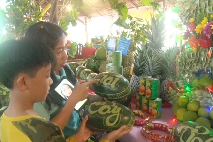 Nhiều gian hàng trái cây ngon, độc, lạ được trưng bày tại Ngày hội.