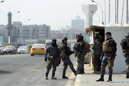 Lực lượng an ninh tại Baghdad, ngày 12-2-2020. (Ảnh: Tân Hoa xã)