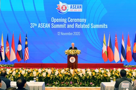 Tổng Bí thư, Chủ tịch nước Nguyễn Phú Trọng phát biểu chào mừng Hội nghị cấp cao ASEAN lần thứ 37. (Ảnh: DUY LINH)