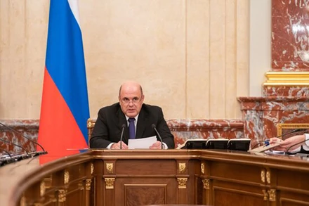 Thủ tướng Nga Mikhail Mishustin tại cuộc họp với các Phó Thủ tướng (Nguồn: Moscow 24)