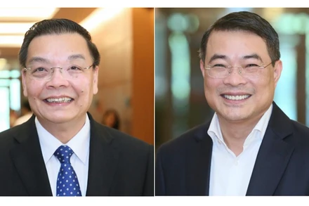 Đồng chí Chu Ngọc Anh (bên trái) và đồng chí Lê Minh Hưng. Ảnh: Gia Hân