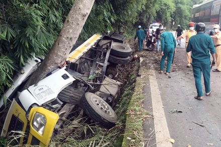 Hiện trường vụ tai nạn. 