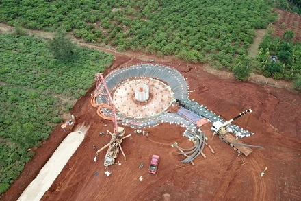 Một vị trí thi công của Công ty cổ phần phong điện Ia Pết - Đắk Đoa số 2.