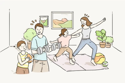 Bộ tranh về gia đình của tác giả Lai Thượng Hưng với những nét vẽ mộc mạc và nhẹ nhàng. (Ảnh: VNM) 