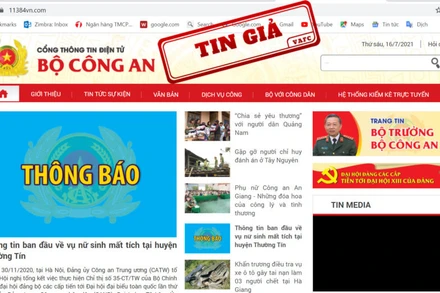 Cơ quan chức năng phát hiện thêm một website giả mạo Cổng thông tin Bộ Công an.