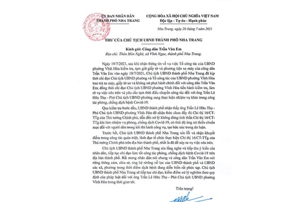 Chủ tịch Ủy ban nhân dân thành phố Nha Trang xin lỗi công dân Trần Văn Em