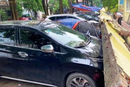 Hiện trường vụ đổ tường. (Ảnh: ANTD)