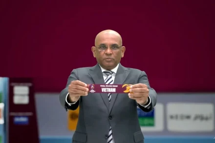 Lá phiếu bốc thăm của đội tuyển Việt Nam. (Ảnh: VFF)