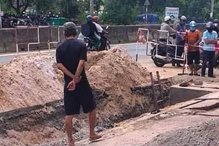 Hiện trường vụ tại nạn lao động.