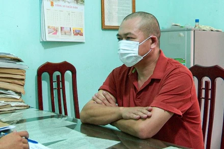 Tài xế Trần Đình Quảng tại cơ quan điều tra.