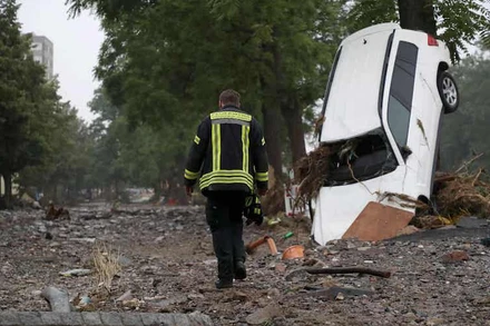 Thị trấn Bad Neuenahr-Ahrweiler, quận Ahrweiler, Đức, bị ảnh hưởng nặng nề do lũ lụt. (Ảnh: Guardian)