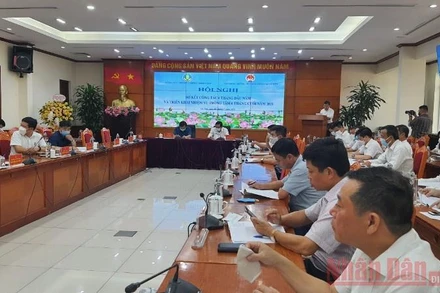 Toàn cảnh hội nghị Sơ kết 6 tháng đầu năm về công tác phòng chống thiên tai.