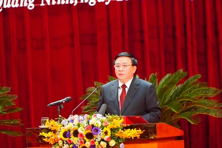 Đồng chí Nguyễn Xuân Thắng, Ủy viên Bộ Chính trị, Giám đốc Học viện Chính trị quốc gia Hồ Chí Minh, Chủ tịch Hội đồng Lý luận Trung ương phát biểu.