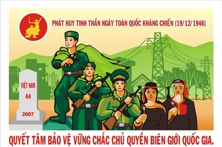 Tranh cổ động kỷ niệm Ngày toàn quốc kháng chiến (nguồn: Cục Văn hóa cơ sở).