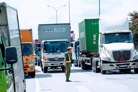 Kiểm soát dịch bệnh đối với các phương tiện vận tải hàng hoá ra vào thành phố Hải Phòng.