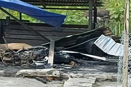 Hiện trường vụ cháy. 