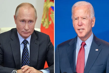 Tổng thống Nga V.Putin và Tổng thống Mỹ J.Biden. (Ảnh: RIA)