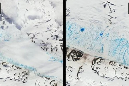 Xuất hiện "bể bơi" trong mùa hè ở Nam Cực vào ngày 19/1/2020. (Nguồn: USGS)
