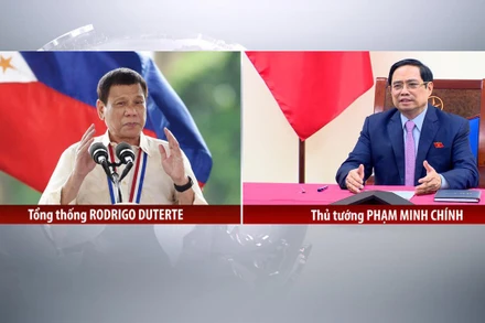 Thủ tướng Phạm Minh Chính điện đàm với Tổng thống Philippines Rodrigo Duterte.