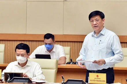 Bộ trưởng Nguyễn Thanh Long phát biểu tại cuộc họp.