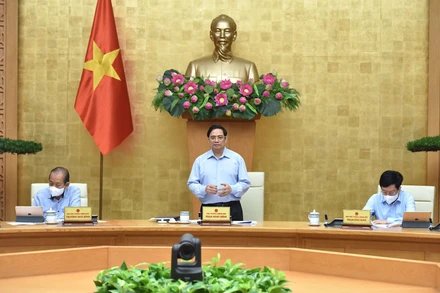 Thủ tướng Phạm Minh Chính phát biểu tại phiên họp. (Ảnh: TRẦN HẢI)