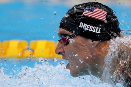 Được đánh giá là “truyền nhân” của huyền thoại Michael Phelps, kình ngư Caeleb Dressel đang hướng tới mục tiêu giành sáu tấm huy chương vàng ở kỳ Olympic này. (Ảnh: Reuters)