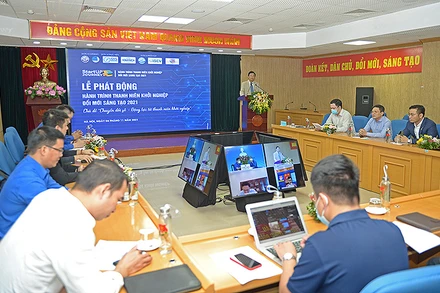 Lễ phát động Hành trình Thanh niên khởi nghiệp đổi mới sáng tạo năm 2021 được triển khai theo hình thức trực tiếp kết hợp trực tuyến.