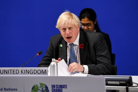 Thủ tướng Anh Boris Johnson phát biểu ý kiến tại một sự kiện trong khuôn khổ COP26. (Ảnh: Chính phủ Anh)