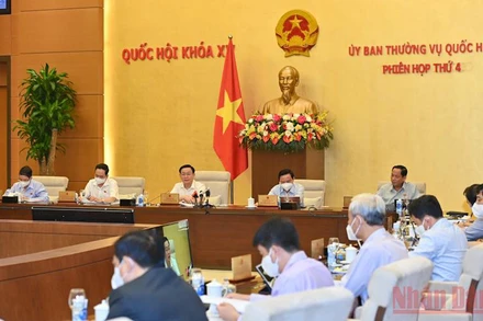 Quang cảnh phiên họp thứ tư, Ủy ban Thường vụ Quốc hội khóa XV. (Ảnh: Duy Linh)