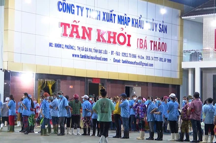 Công ty THHH Xuất nhập khẩu thủy sản Tấn Khởi (Bạc Liêu) cam kết thực hiện nghiêm các biện pháp phòng, chống dịch, kiên quyết không để sự việc đáng tiếc xảy ra.