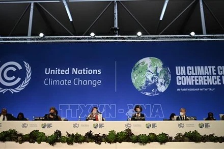 Quang cảnh lễ khai mạc Hội nghị COP26 tại Glasgow, Scotland ngày 31/10. Ảnh: AFP/TTXVN