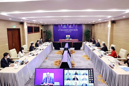 Chủ tịch nước Nguyễn Xuân Phúc phát biểu tại điểm cầu Hà Nội. Ảnh TTXVN 