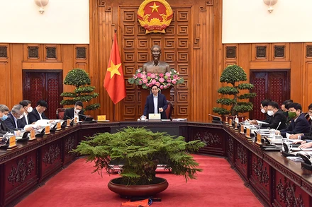 Thủ tướng Phạm Minh Chính phát biểu tại cuộc họp (Ảnh: Trần Hải). 