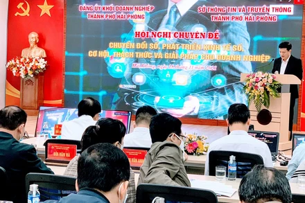 Chương trình Chuyển đổi số, phát triển kinh tế số, cơ hội, thách thức và giải pháp cho doanh nghiệp được triển khai sáng 18/11, tại Hải Phòng.