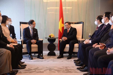 Thủ tướng Phạm Minh Chính tiếp Đoàn Chủ tịch Ban Chấp hành Trung ương Đảng Cộng sản Nhật Bản.