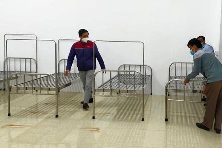 Trạm Y tế xã An Thượng, thành phố Hải Dương được bố trí làm nơi điều trị bệnh nhân Covid-19.