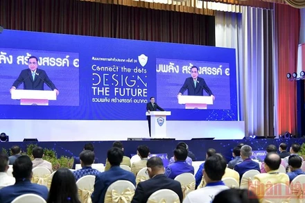 Thủ tướng Thái Lan Prayut Chan-o-cha phát biểu tại hội thảo.