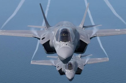 Máy bay chiến đấu tàng hình F-35 mà Mỹ dự định bán cho UAE. (Ảnh The Times/GETTY IMAGES)