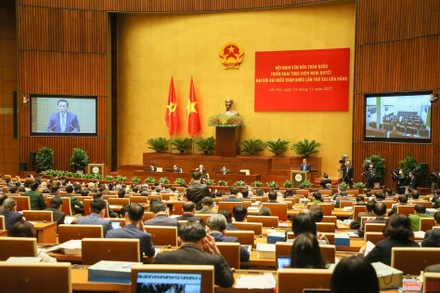 Quang cảnh hội nghị tại hội trường Diên Hồng. (Ảnh: ĐĂNG KHOA)