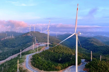 Dự án điện gió tại tỉnh Quảng Trị. (Ảnh do Công ty cổ phần xây lắp điện I cung cấp)