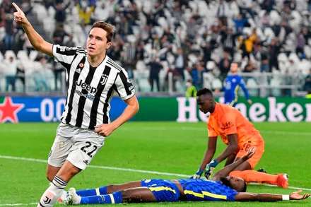 Chiesa ghi bàn quyết định trước Chelsea tại Champions League. (Ảnh: Marca)