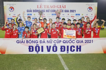 Câu lạc bộ TP Hồ Chí Minh giành ngôi vô địch Cúp quốc gia nữ 2021. (Ảnh: VFF)