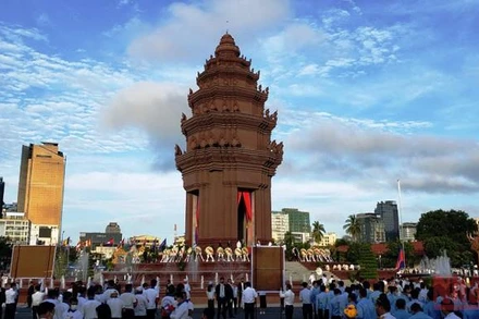 Lễ kỷ niệm 68 năm Quốc khánh Campuchia. (Ảnh: NGUYỄN HIỆP)