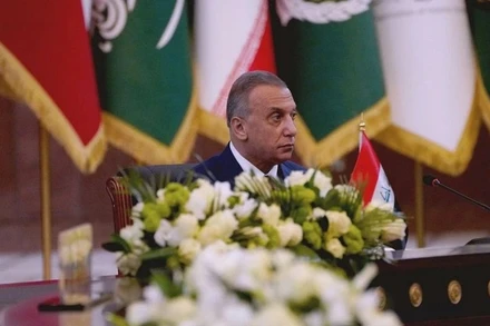 Thủ tướng Iraq Mustafa al-Kadhimi tham dự Hội nghị thượng đỉnh Baghdad diễn ra tại Baghdad, Iraq, ngày 28/8/2021. (Ảnh: Văn phòng Thủ tướng Iraq/Reuters)